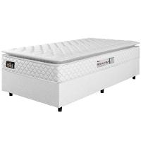 Cama Box Solteiro Colchão Espuma D33 Pillow Top New Millenium 88x188x57cm Branco Hellen – Suporta Até 120 Kg Por Pessoa - 1