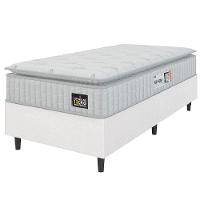 Cama Box Solteiro Colchão Espuma D33 Pillow Top Van Gogh 88x188x62cm Branco Hellen-suporta Até 120kg Por Pessoa - 1
