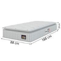 Cama Box Solteiro Colchão Espuma D33 Pillow Top Van Gogh 88x188x62cm Branco Hellen-suporta Até 120kg Por Pessoa