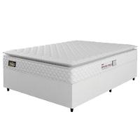 Cama Box Casal Colchão Espuma D33 Pillow Top New Millenium 138x188x57cm Branco Hellen – Suporta Até 120 Kg Por Pessoa - 1
