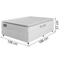 Cama Box Casal Colchão Espuma D33 Pillow Top New Millenium 138x188x57cm Branco Hellen – Suporta Até 120 Kg Por Pessoa - 3