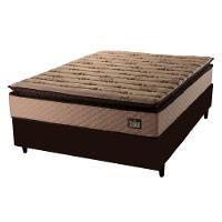 Cama Box Casal Queen Colchão Espuma D33 Pillow Top Van Gogh 158x198x67cm Suede Marrom Hellen - 1