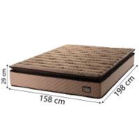 Cama Box Casal Queen Colchão Espuma D33 Pillow Top Van Gogh 158x198x67cm Suede Marrom Hellen - 3