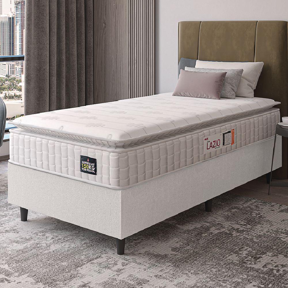 Cama Box Solteiro Colchão Espuma D45 Lazio Pillow Top 88x188x62cm Branco Hellen – Suporta Até 150 Kg Por Pessoa - 5