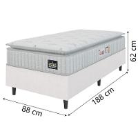 Cama Box Solteiro Colchão Espuma D45 Lazio Pillow Top 88x188x62cm Branco Hellen – Suporta Até 150 Kg Por Pessoa - 3