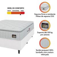 Cama Box Casal Queen Colchão Espuma D33 Pillow Top Van Gogh 158x198x67cm Branco Hellen - 2
