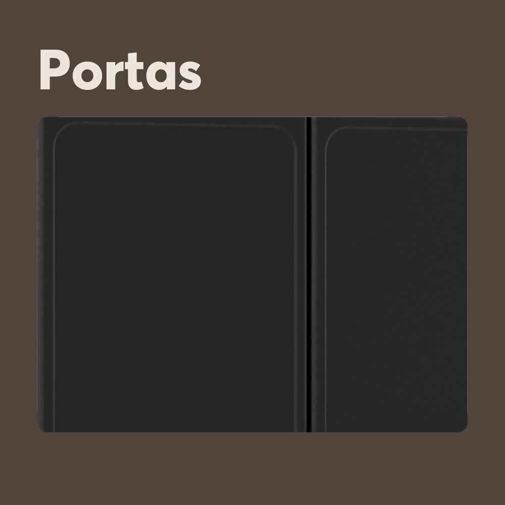 Cozinha Compacta De Aço 6 Portas 3 Vidros 2 Gavetas Bertolini Grafite - 6