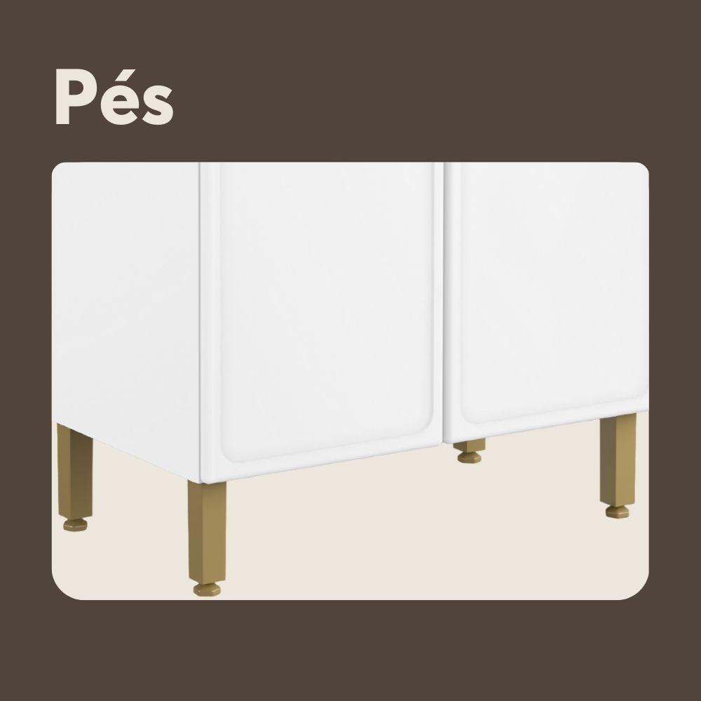 Cozinha Compacta De Aço 6 Portas 3 Vidros 2 Gavetas Bertolini Branco - 5