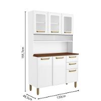 Cozinha Compacta De Aço 6 Portas 3 Vidros 2 Gavetas Bertolini Branco - 6