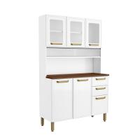 Cozinha Compacta De Aço 6 Portas 3 Vidros 2 Gavetas Bertolini Branco - 7