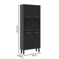 Armário De Aço 80cm 6 Portas 2 Vidros Linha Estilo Bertolini Grafite - 6