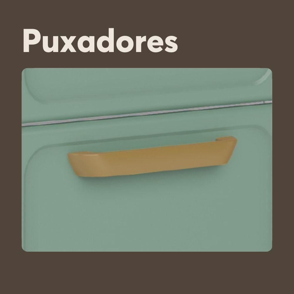 Cozinha Compacta De Aço 6 Portas 3 Vidros 2 Gavetas Bertolini Verde Branco - 2