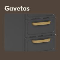 Cozinha Compacta Aço 6 Portas 2 Vidros 2 Gavetas Bella Bertolini Grafite Branco - 3