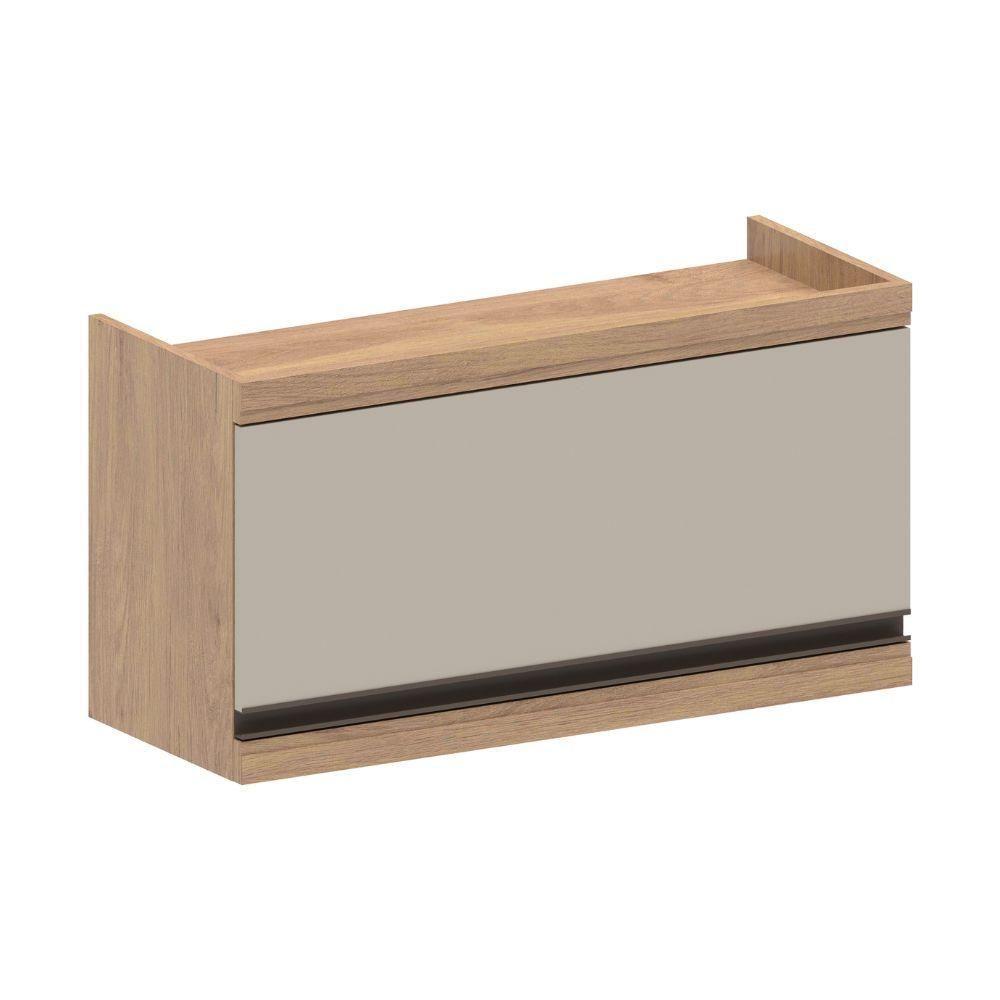 Armário Aéreo 1 Porta Basculante Moderna Bertolini Areia Carvalho - 1