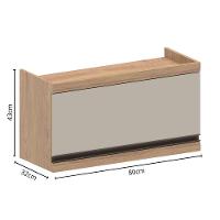 Armário Aéreo 1 Porta Basculante Moderna Bertolini Areia Carvalho - 4