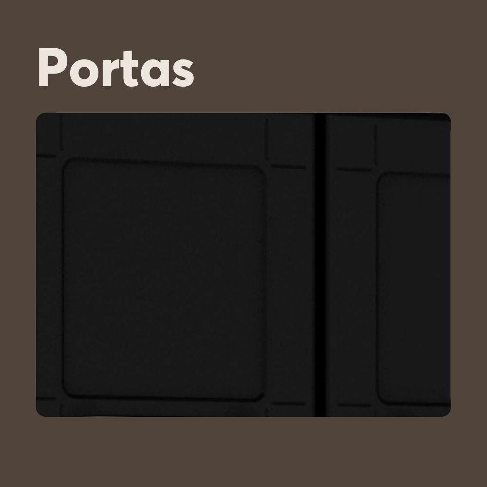 Armário De Cozinha De Aço 4 Portas Preto E Branco Bertolini - 4