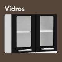 Armário De Cozinha De Aço 4 Portas Preto E Branco Bertolini - 5