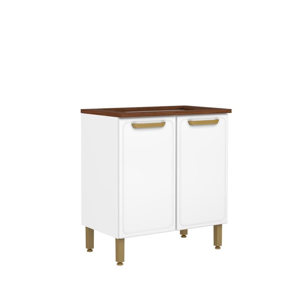 Balcão De Aço Para Cooktop 2 Portas Bella Bertolini Branco - 1