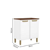 Balcão De Aço Para Cooktop 2 Portas Bella Bertolini Branco - 5