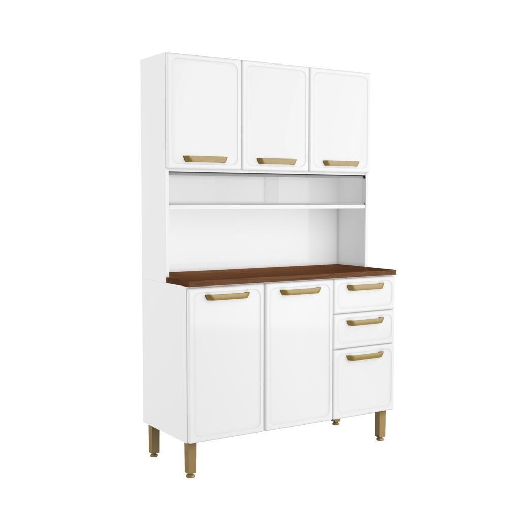 Cozinha Compacta De Aço 6 Portas 2 Gavetas Bella Bertolini Branco - 1