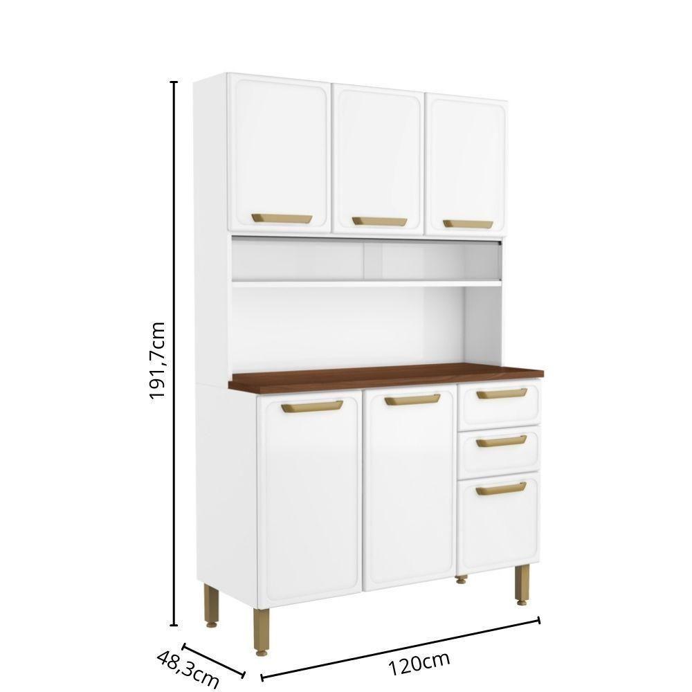 Cozinha Compacta De Aço 6 Portas 2 Gavetas Bella Bertolini Branco - 6