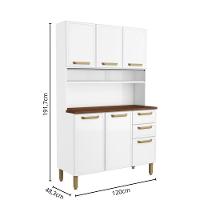 Cozinha Compacta De Aço 6 Portas 2 Gavetas Bella Bertolini Branco - 6