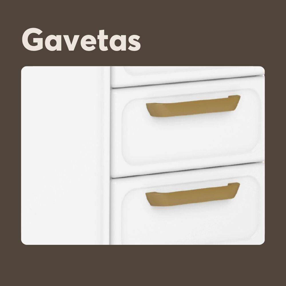 Balcão De Aço Pia 3 Portas 2 Gavetas Bella Bertolini Branco - 4