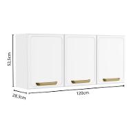 Armário Aéreo De Aço 3 Portas Linha Bella Bertolini Branco - 2