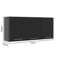 Armário Aéreo De Aço 3 Portas Linha Estilo Bertolini Grafite - 5