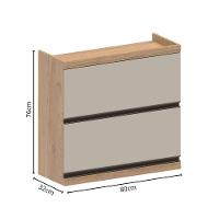 Armário Aéreo 2 Portas Basculantes Moderna Bertolini Areia Carvalho - 4