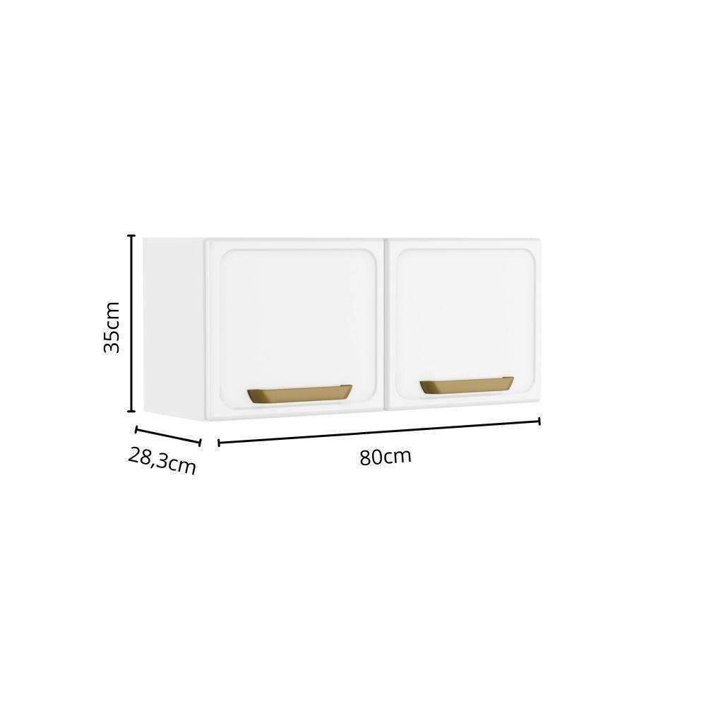 Armário Aéreo De Aço Com 2 Portas Bella Bertolini Branco - 4