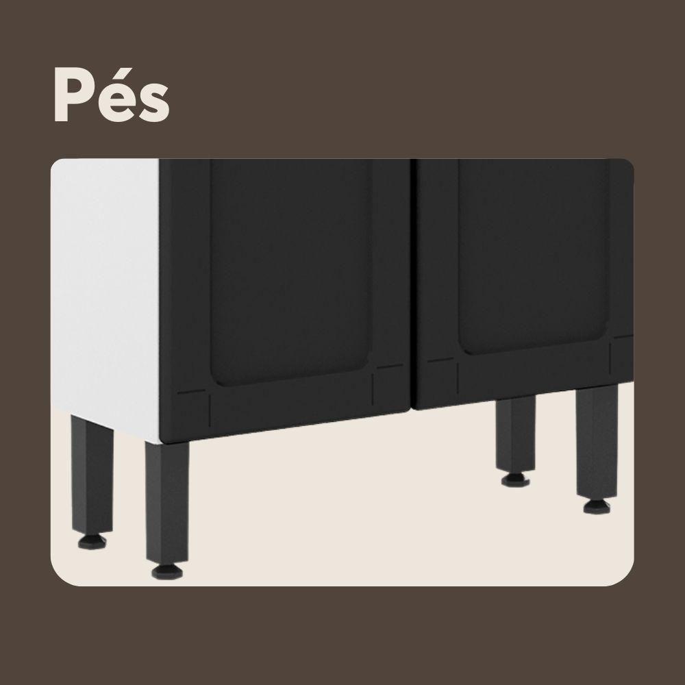 Balcão De Aço Com Pia 3 Portas 2 Gavetas Bertolini Grafite - 2