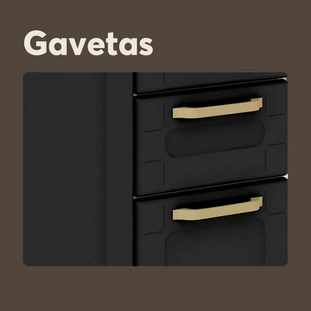 Balcão De Aço Com Pia 3 Portas 2 Gavetas Bertolini Grafite - 4