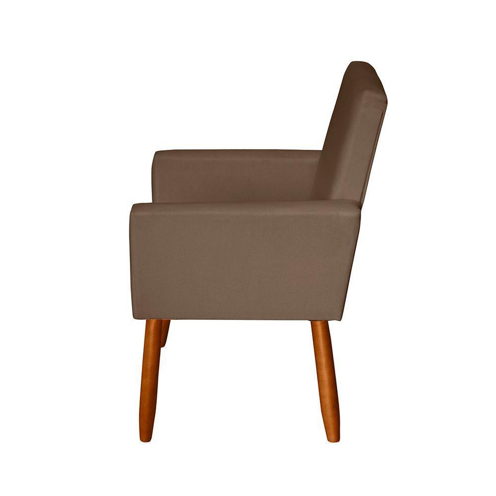 Poltrona Decorativa Mel Material Sintético Marrom Sky Mobile - 2