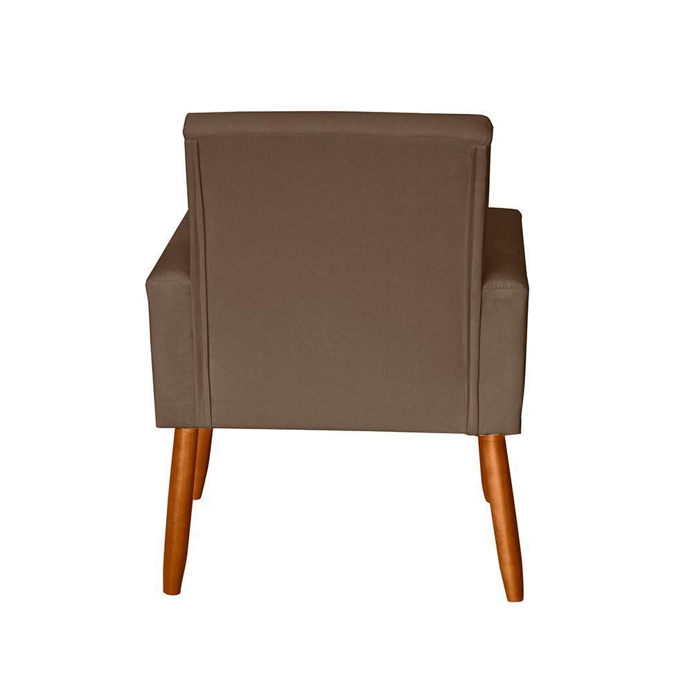 Poltrona Decorativa Mel Material Sintético Marrom Sky Mobile - 3