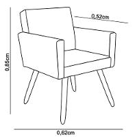 Kit 2 Poltronas Decorativas Mel Material Sintético Bege Sky Mobile - 2