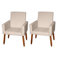 Kit 2 Poltronas Decorativas Mel Material Sintético Bege Sky Mobile - 3