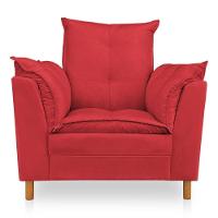 Kit Poltrona Amamentação Sara E Puff Suede Vermelho Sky Mobile - 4