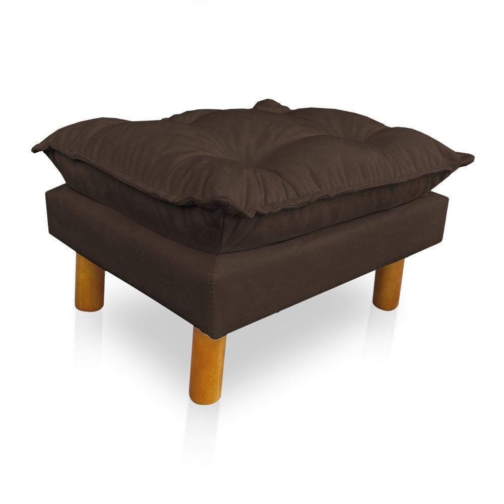 Kit Poltrona Amamentação Sara E Puff Suede Marrom Sky Mobile - 4