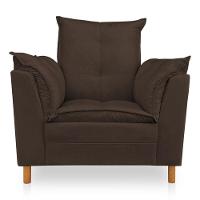 Kit Poltrona Amamentação Sara E Puff Suede Marrom Sky Mobile - 1