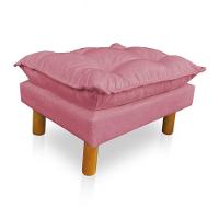 Kit Poltrona Amamentação Sara E Puff Suede Rosa Sky Mobile - 3