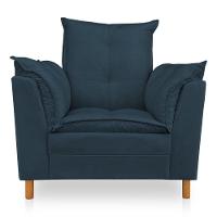 Kit Poltrona Amamentação Sara E Puff Suede Azul Marinho Sky Mobile - 1