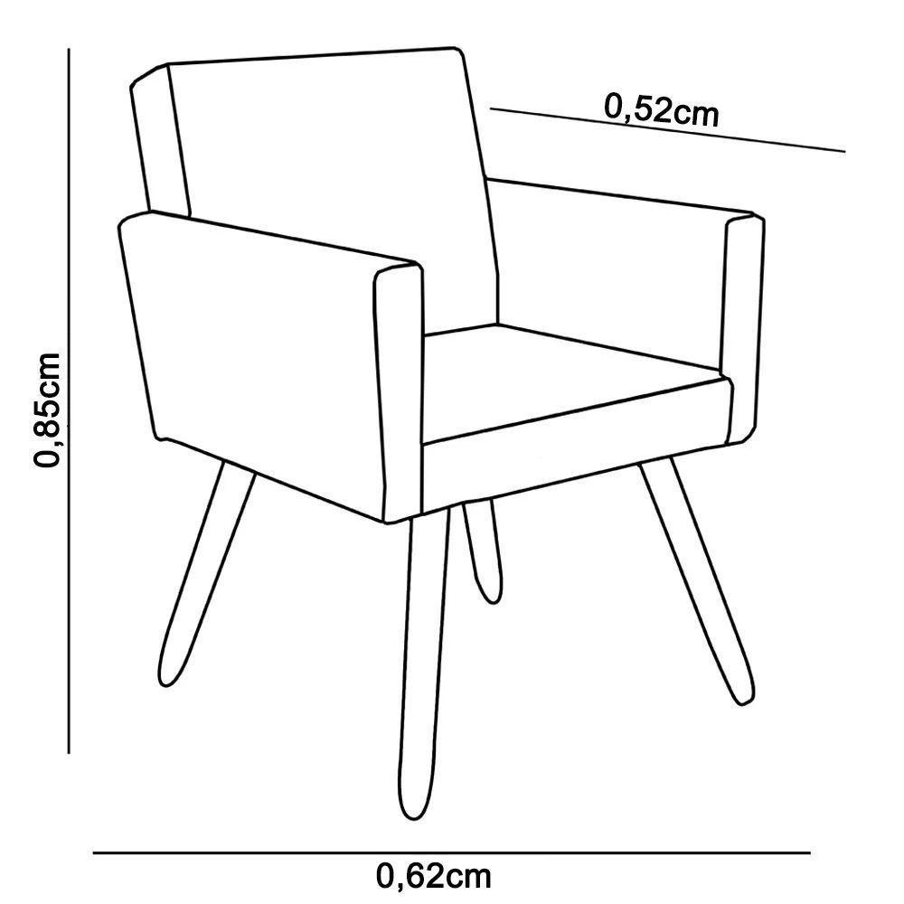 Kit 2 Poltronas Decorativas Mel Material Sintético Preto Sky Mobile - 3