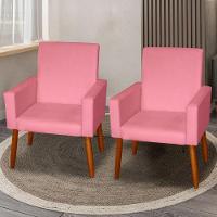 Kit 2 Poltronas Decorativas Mel Suede Rosa Sky Mobile - 1