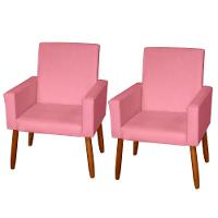 Kit 2 Poltronas Decorativas Mel Suede Rosa Sky Mobile - 3