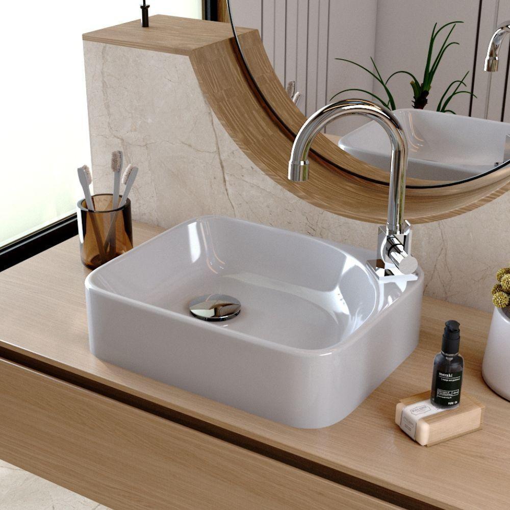 Kit 02 Cubas De Apoio Retangular Para Banheiro Lavabo Cross C01 Ro36w Cinza - Lyam - 6