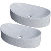 Kit 02 Cubas De Apoio Canoa Para Banheiro Lavabo C01 Bc47w Branco Granit - Lyam - 1