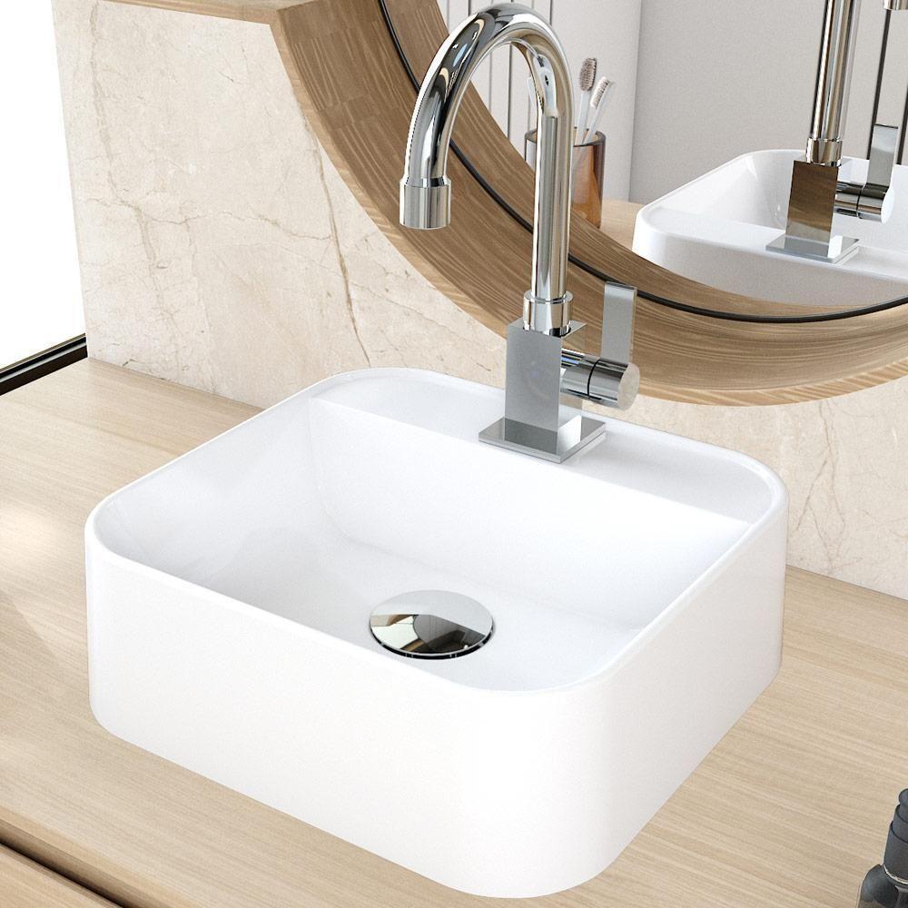 Cuba De Apoio Quadrada Para Banheiro Lavabo C01 Qa31w Branco - Lyam - 5