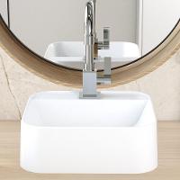 Cuba De Apoio Quadrada Para Banheiro Lavabo C01 Qa31w Branco - Lyam