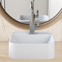 Kit 02 Cubas De Apoio Quadrada Para Banheiro Lavabo C01 Qa31w Branco Granit - Lyam - 2